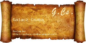 Galacz Csaba névjegykártya